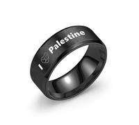 KBNSUIAN I Love Palestine Anello con bandiera palestinese, in acciaio inossidabile, gioiello di sostegno per uomo e donna, taglia 6-12, Acciaio inossidabile, Acciaio inossidabile