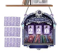 Kbnuetyg per Il conteggio 'Anno di Lettura - Lavagna Personalizzata per Il conteggio dei Libri, Tracker annuale della Letteratura, Ornamento Compatto per scaffale, Accento Regalo Creativo | Display m