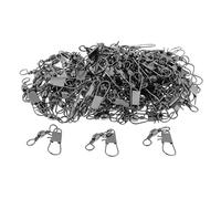 KBOLAE 100 pezzi girelli da pesca girevoli barile con connettori a scatto 005, grigio