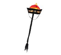 KBOLAE Cappello antico imperatore cinese copricapo principe cappello per giochi di ruolo festa vestire 58 cm, nero