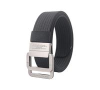 KBOLAE Cintura regolabile con doppio anello a D per uomo e donna, robusta e alla moda e facile da regolare. Cintura in tela rossa, Nero , 120 cm