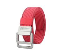 KBOLAE Cintura regolabile con doppio anello a D per uomo e donna, robusta e alla moda e facile da regolare. Cintura in tela rossa