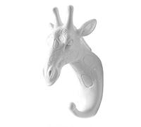 KBOLAE Gancio da parete a forma di testa di animale 3D, in resina, per cappotti, cappelli, resistente, decorazione per la casa, stile 3, bianco, giraffa