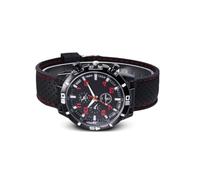 KBOLAE Orologio da polso da uomo in plastica con superficie a specchio e cinturino in lega per sport d'affari con fibbia in acciaio inox, regalo giallo, Rosso, as description