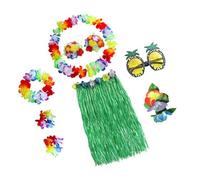 KBOLAE Set di oggetti di scena con gonna in erba hawaiana da donna, gonne lunghe, abito da ballo, accessorio per abbigliamento, stile 6