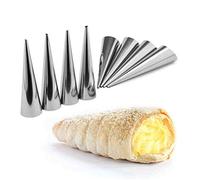 KBOLAE Stampi per pane in acciaio inox, per croissant, resistenza al calore, funzionamento manuale, 12 pezzi, 12 x 3 x 3 cm, argento