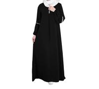 KBOPLEMQ Abito musulmano da donna a maniche lunghe Abaya musulmano donna Ramadan lungo abito da preghiera a maniche lunghe islamiche abiti da preghiera per donne paillettes tutto il corpo caftano, O