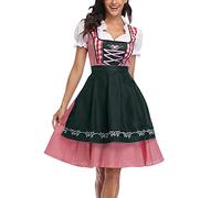 KBOPLEMQ - Abito tradizionale bavarese Dirndl da donna, per feste di carnevale, stile da birreria, verde militare, S