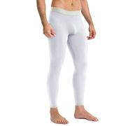KBOPLEMQ Collant da uomo e leggings da uomo, ad asciugatura rapida, comodi e caldi, opachi, per corsa, senza cuciture, termici invernali, bianco, S