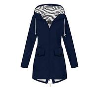 KBOPLEMQ Giacca di mezza stagione Donne Giacca Softshell Offerte Del Giorno Oggi Offerte lampo Impermeabile Parka Pioggia Giacca Giacca Con Cappuccio I Miei Ordini Annunci Antivento Jack Leggero, Blu