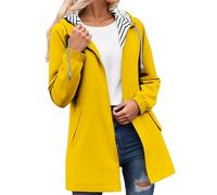 KBOPLEMQ Giacca softshell da donna, impermeabile, per le mezze stagioni, leggera, giacca a vento con cappuccio e borsa per il trasporto, giacca a vento tinta unita, per lo sport all'aria aperta, da