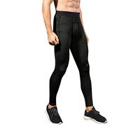 KBOPLEMQ Intimo termico da uomo, leggings termici, da uomo, ad asciugatura rapida, con trattenimento del calore, pantaloni funzionali con strato di base antistormproof, Nero , XS