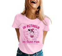 KBOPLEMQ Maglietta da donna con cancro al seno, coscienza, motivo "Breast Cancer", maglietta sportiva, Halloween, zucca, fantasma e fiocco rosa, maglietta per il tempo libero, felpa tinta unita