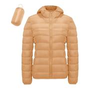 KBOPLEMQ Piumino da donna con cappuccio, giacca trapuntata leggera, giacca invernale leggera e sottile, da donna, piumino morbido, pieghevole, per le mezze stagioni, comoda giacca a vento per esterni
