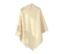 KBOPLEMQ Poncho da donna, elegante e calda, sciarpa invernale, tinta unita, calda, a maglia, in stile retrò, a maglia, per l'autunno, l'inverno, O bianco., Taglia unica