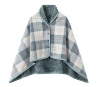 KBOPLEMQ Poncho Invernale Caldo Mantello Donna Coperta Flanella Pile Mantello Morbido Spesso Fronte Aperto Sciarpa a Quadretti Ufficio Casa per Donne Ragazze Antivento Maglia Cappotto Coperta