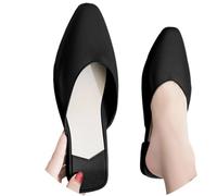 KBOPLEMQ Sandali da donna alla moda, mezza pantofola, da donna, con tacco basso, punta quadrata, scarpe estive, leggere, per il tempo libero, in tinta unita, O nero., 41 EU