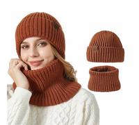 KBOPLEMQ Sciarpa invernale a maglia da donna, da uomo, termica, scaldacollo, per attività all'aria aperta, in caso di freddo, unisex, antivento, elastica, collare, sciarpa e berretto invernale, O