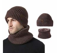KBOPLEMQ Sciarpa invernale a maglia da donna, da uomo, termica, scaldacollo, per attività all'aria aperta, in caso di freddo, unisex, antivento, elastica, collare, sciarpa e berretto invernale, O