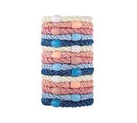 KBRPEY 15 Pezzi Elastici Per Capelli Per Donne E Ragazze In Cotone Tessuto Morbido Ideale Per Capelli Spessi E Ricci In Rosa E Blu