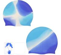 KBRPEY 17 Pezzi Set Cuffie Nuoto Silicone Multicolore Impermeabili Protezione Capelli Piscina Allenamento Adulti Bambini