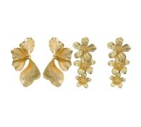 KBRPEY 2 Paia Orecchini Donna Esagerati Orecchini Fiore e Foglia in Oro Leggeri Gioielli Moda per Quotidiano Festa e Matrimonio (Oro)