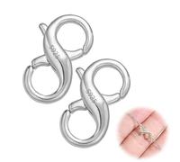 KBRPEY 2 Pezzi Chiusure 925 Argento Sterling di Aragosta Artiglio Fermagli Braccialetti e Collane Fai Da Te per la Creazione di Gioielli(Argento)