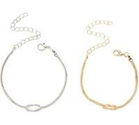 KBRPEY 2 Pezzi Set di Bracciale Donna Uomini Coppia Braccialetto Elegante Gioielli Braccialetti Set Bracciali Anniversario Matrimonio Regalo per Marito Moglie Fidanzato Fidanzata
