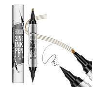 KBRPEY 2in1 Penna Sopracciglia Liquida Doppia Punta Matita Eyeliner Impermeabile Lunga Durata Trucco Professionale