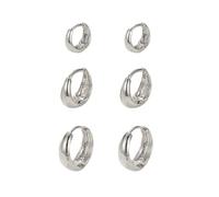 KBRPEY 3 Paia Cerchietti Orecchini Huggie Lucidi Rotondi Spessi Classici Minimalisti Eleganti Donna Ragazza
