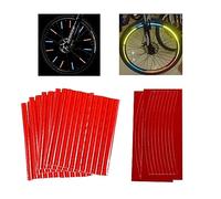 KBRPEY 48 Pezzi Raggi Riflettenti per Biciclette,Riflettori per Raggi della Bicicletta visibilità a 360°,Catarifrangenti Bici Colorati Set, Includere 2 Pezzi Adesivi Catarifrangenti