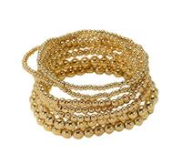 KBRPEY 7 Pezzi Braccialetti Set per Donna Ragazze Bracciale di Oro Perle Elastico Braccialetto Set Elegante Moda Gioielli Regalo per San Valentino Compleanno Matrimonio