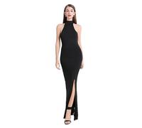 KBRPEY Abito Elegante Donna Abiti Sexy Senza Maniche Vestiti Donna Eleganti Abiti Bodycon Nero Gonna Lunga a Party Clubwear Abiti da Sera Lunghi Eleganti (Nero S)