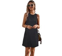 KBRPEY Abito Estivo da Donna Senza Maniche Stampa Floreale Bohémien Etnico Vestito Elegante Abito da Spiaggia Tank Short Mini Vestiti A-Line Estivo Vintage Beach Dress