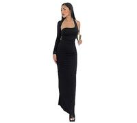 KBRPEY Abito Sexy da Donna Abito Monospalla Party Vestito Sexy Clubwear Senza Schienale Split Vestito Colore Solido Casual Bodycon Abiti Festa Banchetto Disponibile in Taglie S-XL