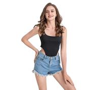 KBRPEY Body Donna senza Maniche Bodysuit Contenitivo Modellante Outfit Estivi Skims Bodysuit Elegante Spalline Sottili Abbigliamento Casual Quotidiano