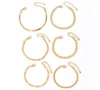 KBRPEY Braccialetti Catena Donna Stile Serpente Cubano Intrecciato Piatto Regolabile Elegante Bracciale Metallico Lusso