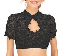 KBRPEY Camicia Donna Collo Alto con Chiusura a Bottoni Dirndl Camicetta Taglio in Pizzo Camicetta Oktoberfest Elegante da Indossare al Festival o Tutti i Giorni