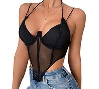 KBRPEY Canotte Donna Estive Tank Top Canotta Trasparente Bustier Elegante Maglietta senza Maniche Body Estivo con Spalline Sottili Abbigliamento Casual Cotone Camicia Estiva per Tutti I Giorni