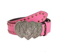 KBRPEY Cintura Donna, Cintura Regolabile In Pelle Pu, Cintura Con Fibbia a Forma Di Cuore Cintura In Pelle Con Borchie Cowgirl Cowboy Per Donna Per Abiti, Gonne e Jeans