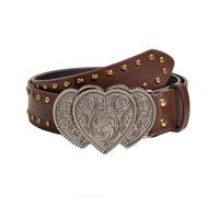 KBRPEY Cintura Donna, Cintura Regolabile In Pelle Pu, Cintura Con Fibbia a Forma Di Cuore Cintura In Pelle Con Borchie Cowgirl Cowboy Per Donna Per Abiti, Gonne e Jeans