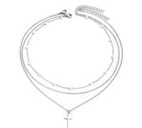 KBRPEY Collana da Donna Ragazze Perla Pendente Croce Catena Collana Classica con Più Strati Gioielli di Moda Retro Regali per San Valentino Compleanno