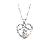KBRPEY Collana Madre e Figlia Collana Cuore Madre in Argento Sterling 925 Zirconia Cubica Ciondolo di Compleanno di Natale Catena di Gioielli per la Festa Della Mamma Regali per Mamma Figlia