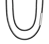 KBRPEY Collana Pelle Per Uomini E Donne In Pelle Resistente Con Chiusura Acciaio Inossidabile Lunghezza 45/50 Cm Ideale Per Nuotare Surfare Immersioni E Bagni (50 cm)