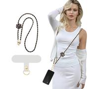 KBRPEY Cordino Telefono Fiore Camelia Tracolla Catena Elegante Porta Smartphone Collana Laccetto Cellulare Custodia Accessorio