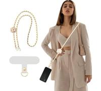 KBRPEY Cordino Telefono Fiore Camelia Tracolla Catena Elegante Porta Smartphone Collana Laccetto Cellulare Custodia Accessorio