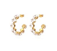 KBRPEY Donna Orecchini In Argento 925 Orecchini a Cerchio Huggie Con Pietra Portafortuna Colorata e Zirconia Cubica, Per Donne e Ragazze, Zirconia Cubica (Bianco)
