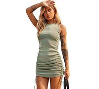 KBRPEY Donna Senza Maniche Vestito Donna Vestiti Eleganti Casuale Abito Sexy Bodycon Vestito Club Abito da Festa Abito da Cocktail Vestito Donna Estiva (Verde S)