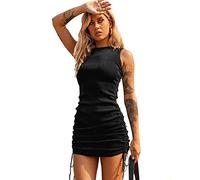 KBRPEY Donna Senza Maniche Vestito Donna Vestiti Eleganti Casuale Abito Sexy Bodycon Vestito Club Abito da Festa Abito da Cocktail Vestito Donna Estiva (Nero S)