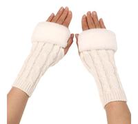 KBRPEY Guanti Senza Dita invernali Winter Arm Warmers Warm Mittens Furry Wrist Gloves Wrist Warmers with Thumb Holes Guanti Donna Termici Guanti In Maglia